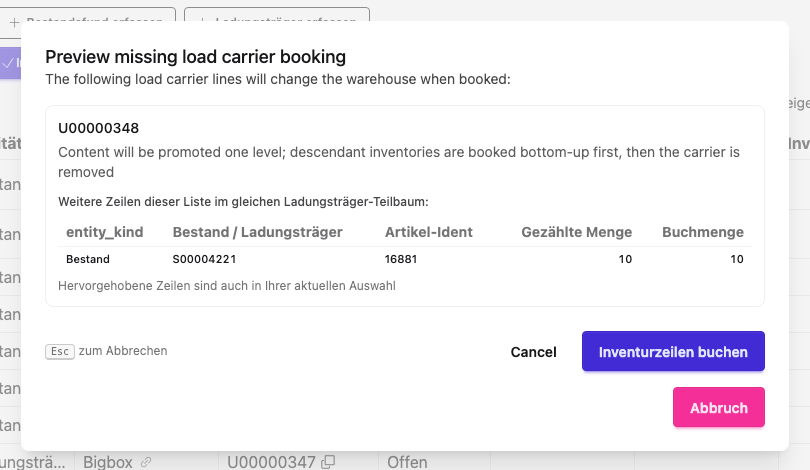 Vorschau für einen fehlenden Ladungsträger